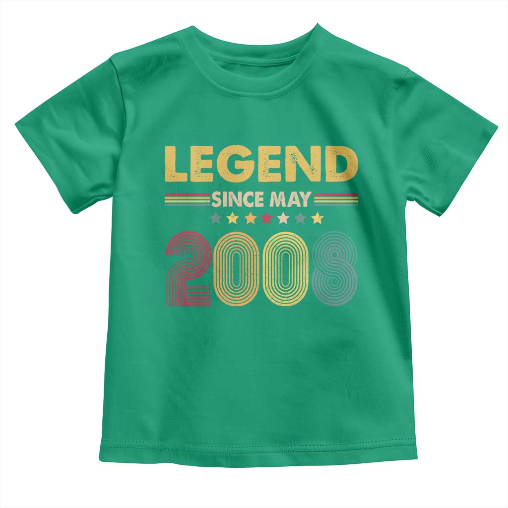 May 18th Birthday Toddler T Shirt Legends Since May 2008 Retro Bday