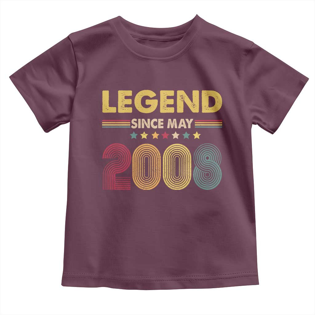 May 18th Birthday Toddler T Shirt Legends Since May 2008 Retro Bday