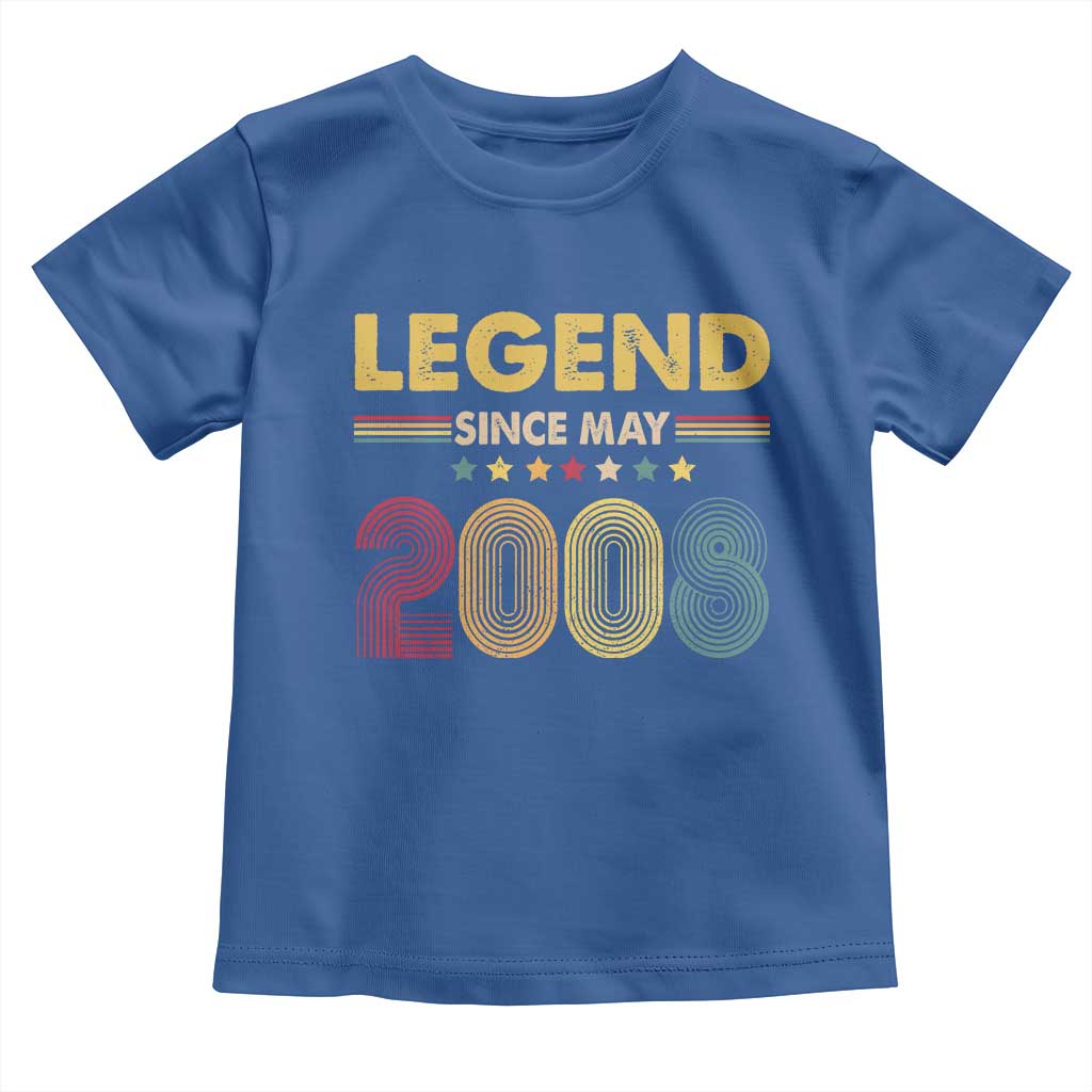 May 18th Birthday Toddler T Shirt Legends Since May 2008 Retro Bday