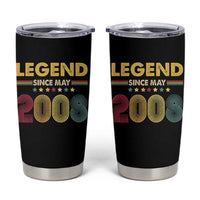 May 18th Birthday Tumbler Cup Legends Since May 2008 Retro Bday