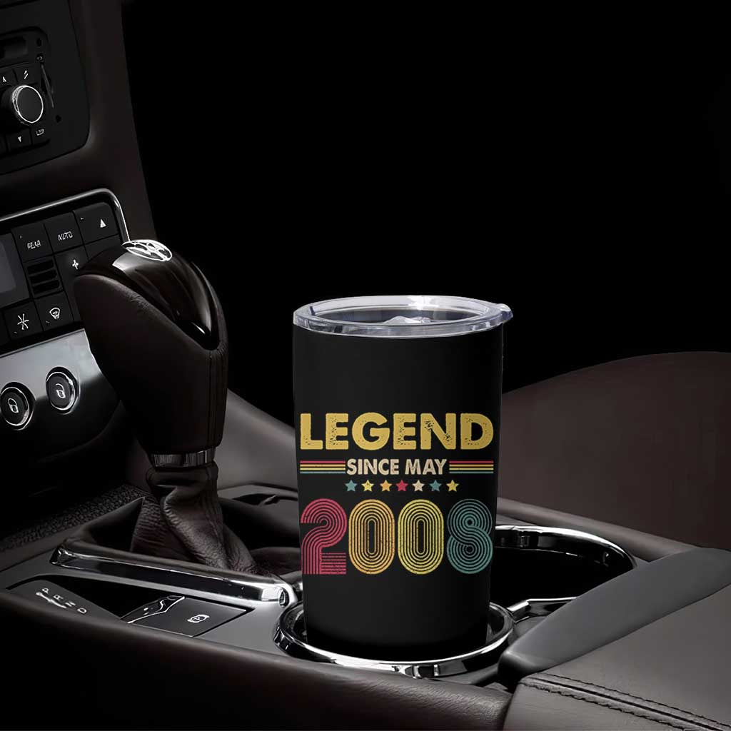 May 18th Birthday Tumbler Cup Legends Since May 2008 Retro Bday
