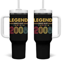 May 18th Birthday Tumbler With Handle Legends Since May 2008 Retro Bday