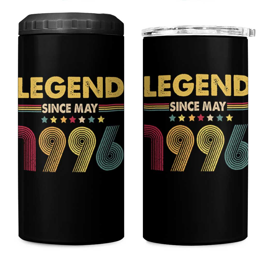 May 30th Birthday 4 in 1 Can Cooler Tumbler Legends Since May 1996 Retro Bday
