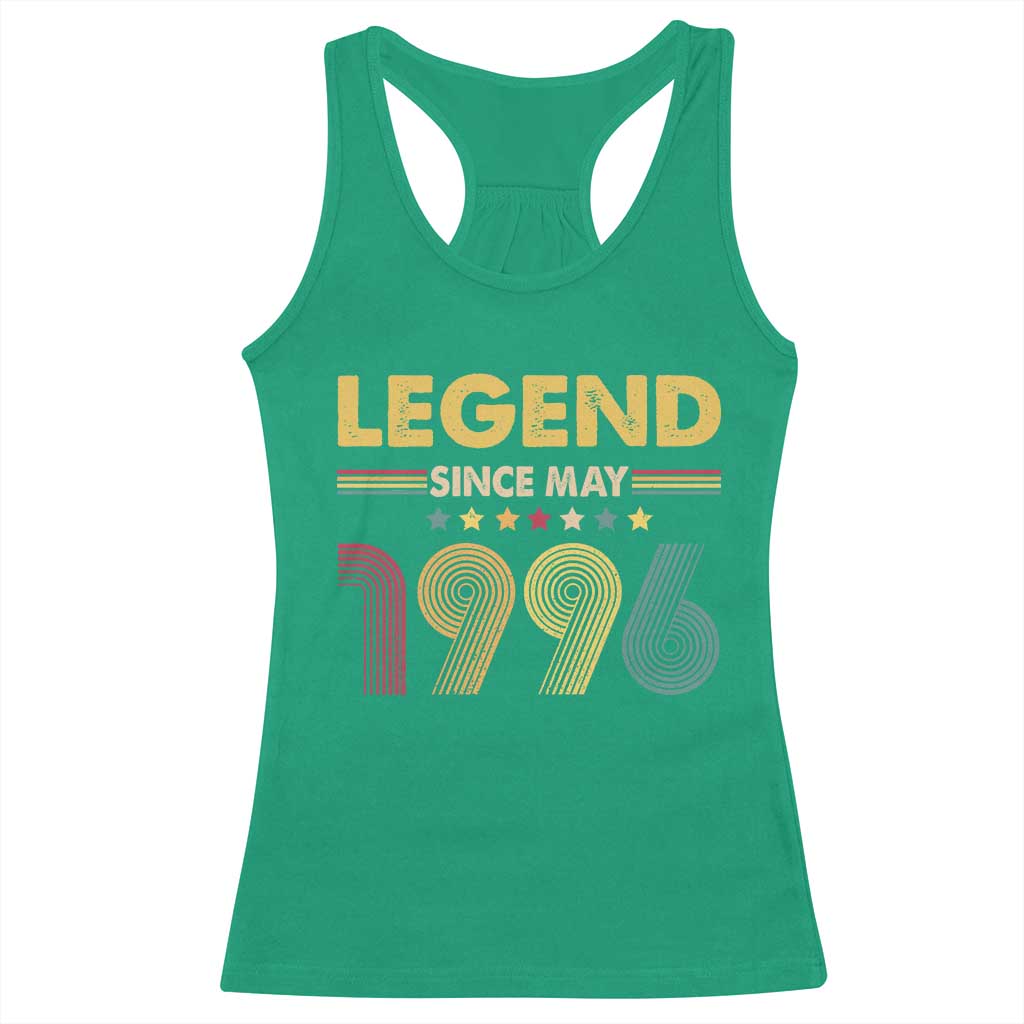 May 30th Birthday Racerback Tank Top Legends Since May 1996 Retro Bday