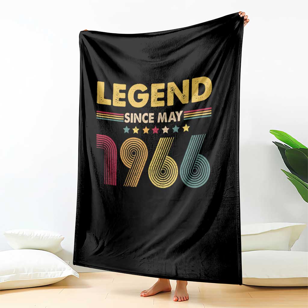 May 60th Birthday Throw Blanket Legends Since May 1966 Retro Bday