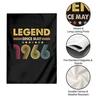 May 60th Birthday Garden Flag Legends Since May 1966 Retro Bday