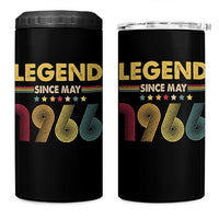 May 60th Birthday 4 in 1 Can Cooler Tumbler Legends Since May 1966 Retro Bday