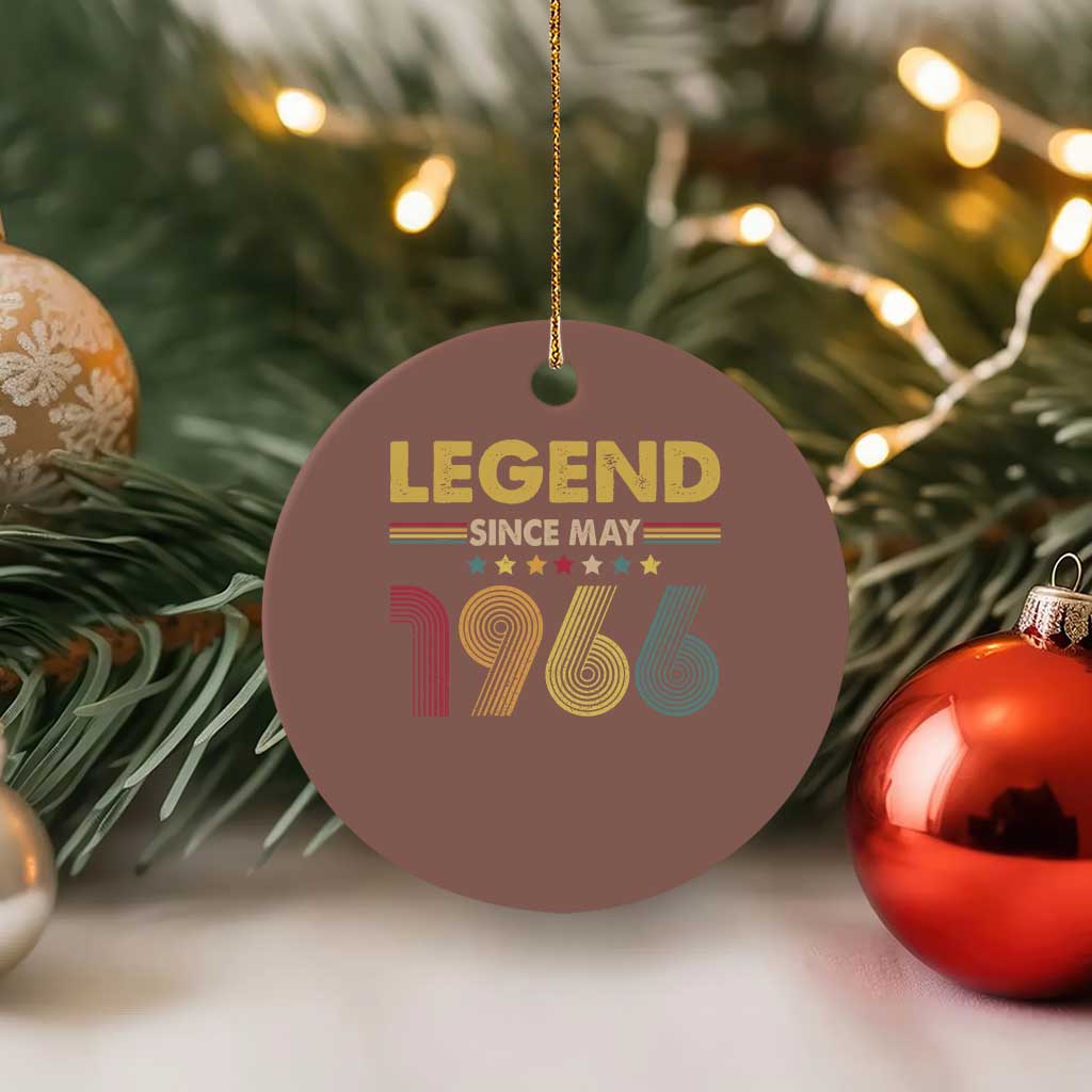 May 60th Birthday Ceramic Ornament Legends Since May 1966 Retro Bday