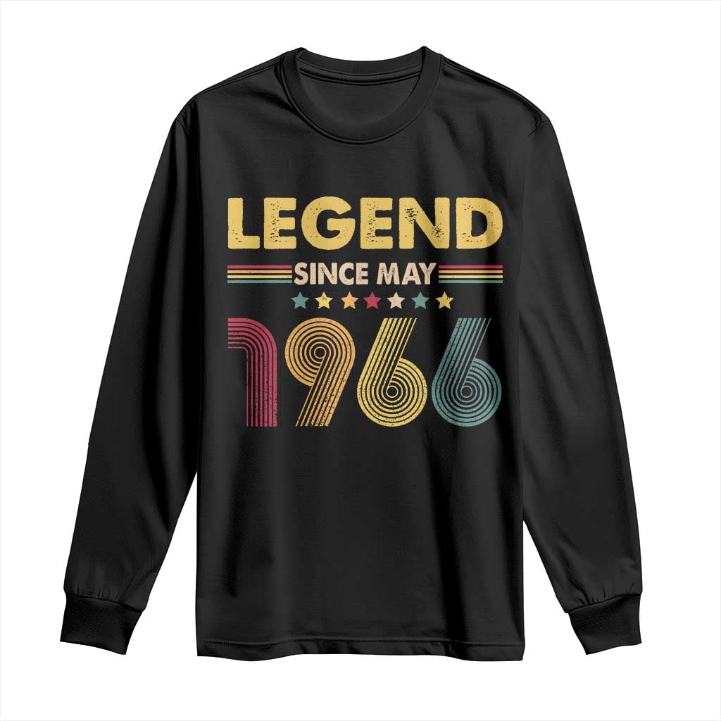 May 60th Birthday Long Sleeve Shirt Legends Since May 1966 Retro Bday