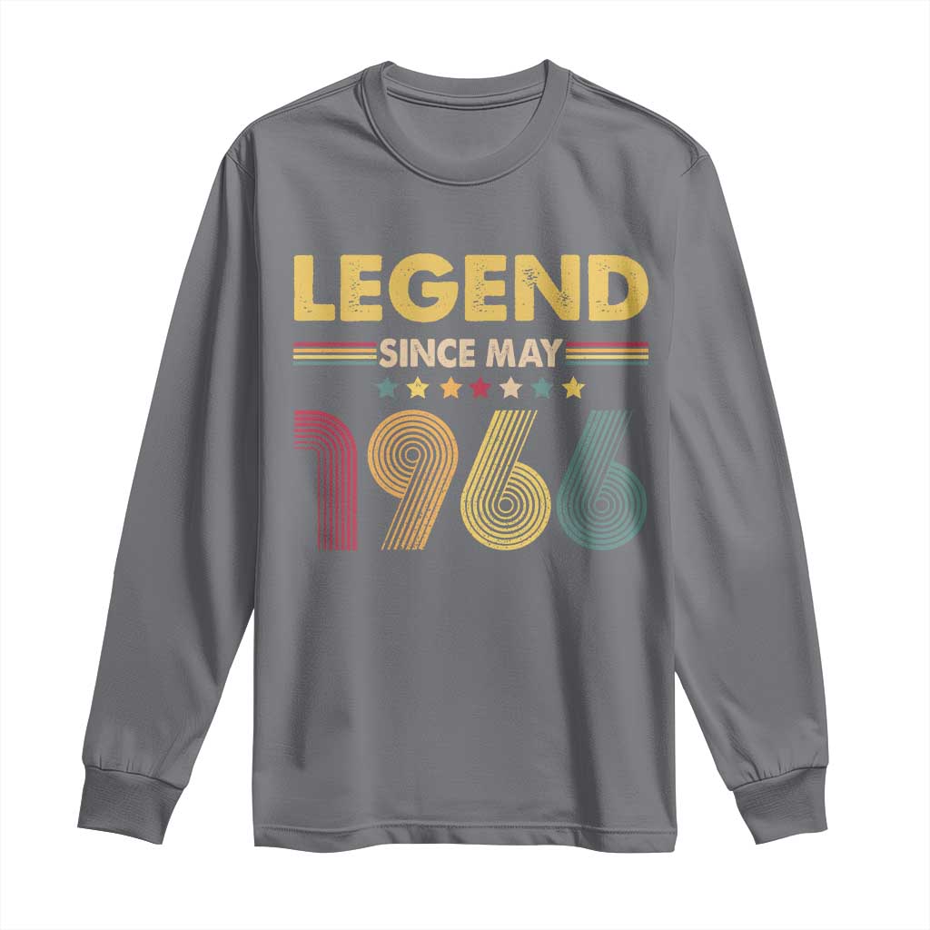 May 60th Birthday Long Sleeve Shirt Legends Since May 1966 Retro Bday