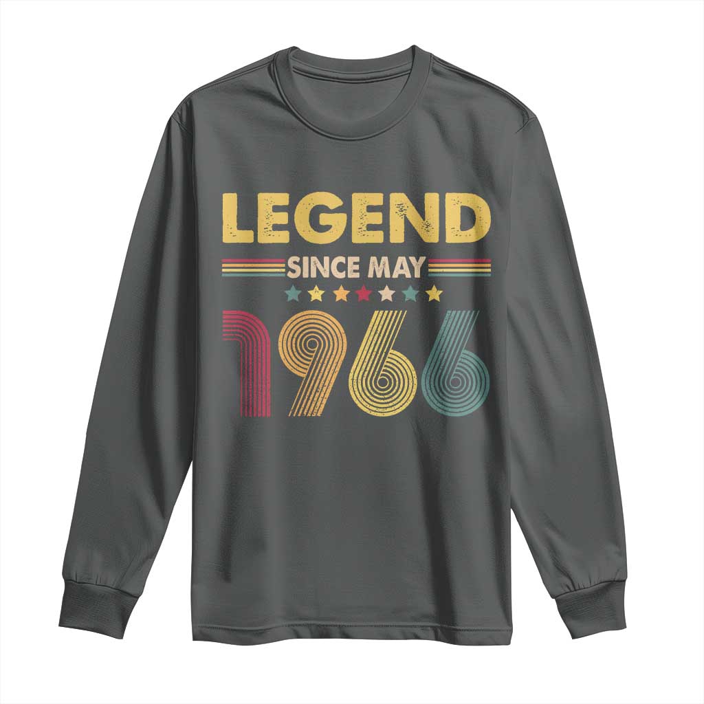 May 60th Birthday Long Sleeve Shirt Legends Since May 1966 Retro Bday