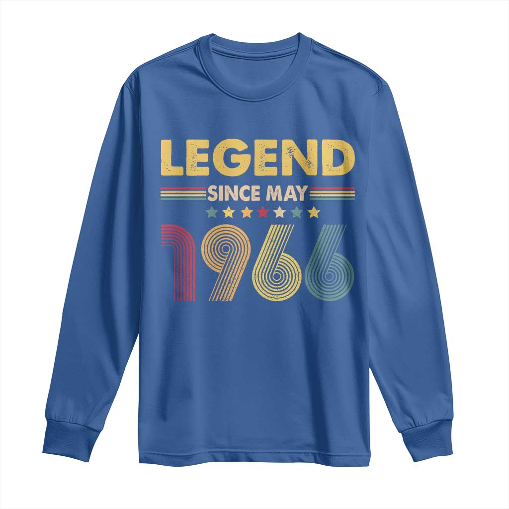 May 60th Birthday Long Sleeve Shirt Legends Since May 1966 Retro Bday
