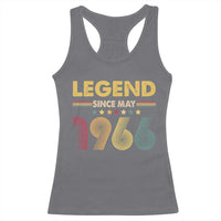May 60th Birthday Racerback Tank Top Legends Since May 1966 Retro Bday