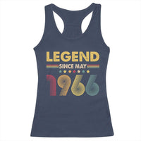 May 60th Birthday Racerback Tank Top Legends Since May 1966 Retro Bday