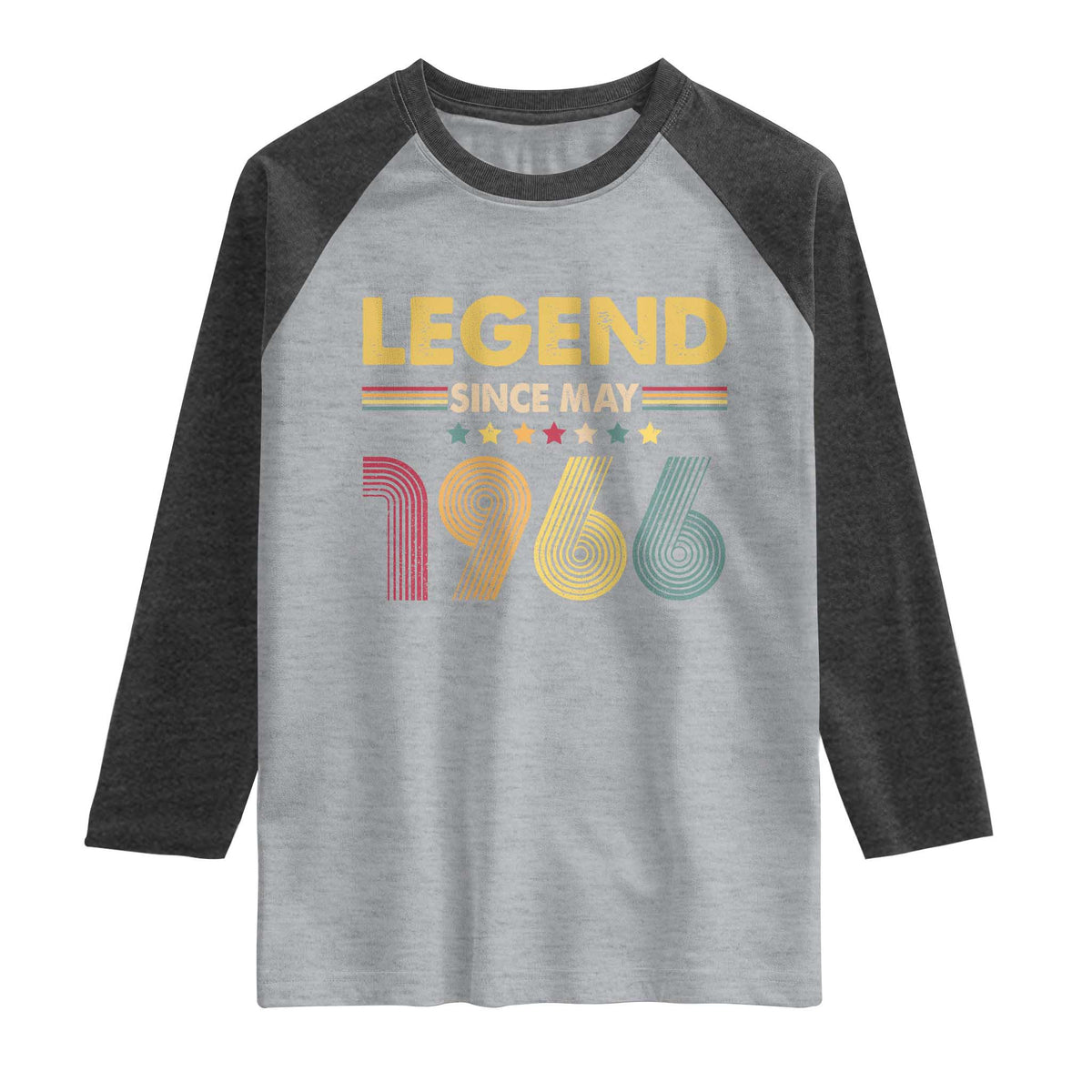 May 60th Birthday Raglan Shirt Legends Since May 1966 Retro Bday