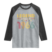 May 60th Birthday Raglan Shirt Legends Since May 1966 Retro Bday