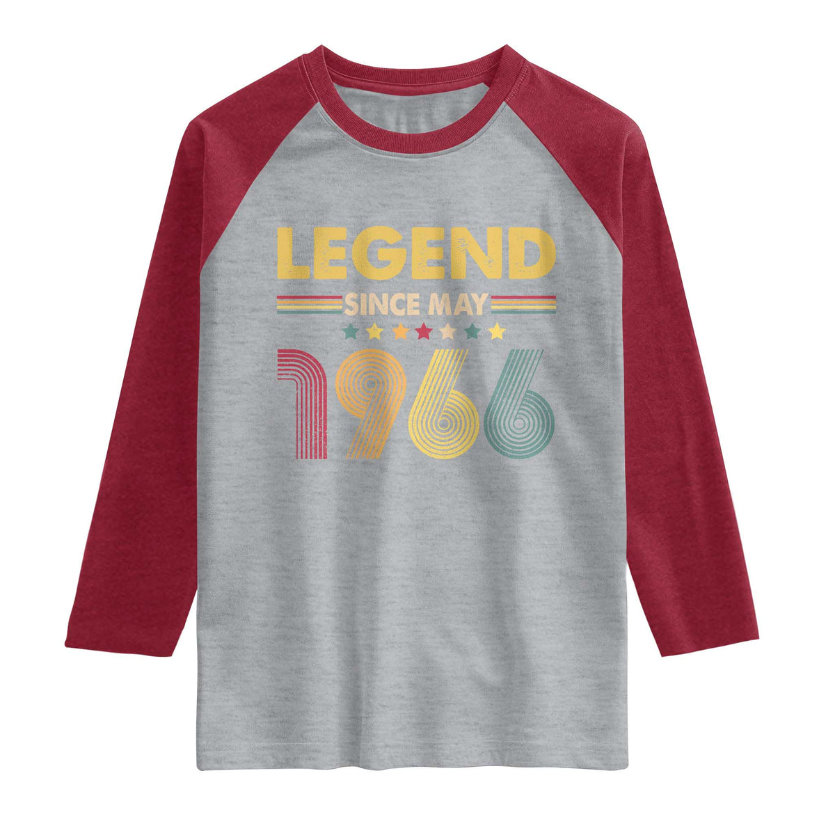 May 60th Birthday Raglan Shirt Legends Since May 1966 Retro Bday