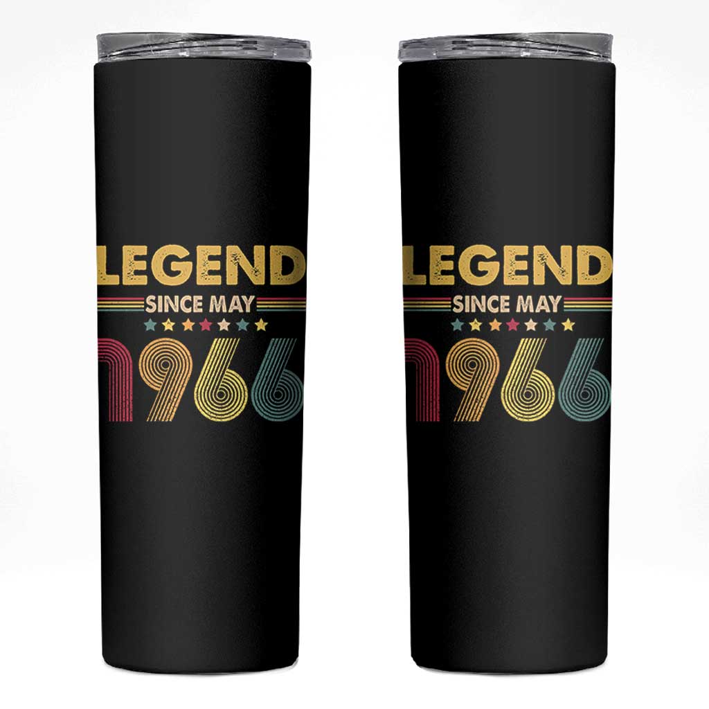 May 60th Birthday Skinny Tumbler Legends Since May 1966 Retro Bday
