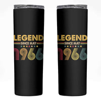 May 60th Birthday Skinny Tumbler Legends Since May 1966 Retro Bday