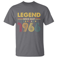 May 60th Birthday T Shirt Legends Since May 1966 Retro Bday