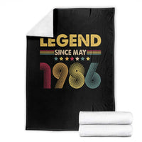 May 40th Birthday Throw Blanket Legends Since May 1986 Retro Bday