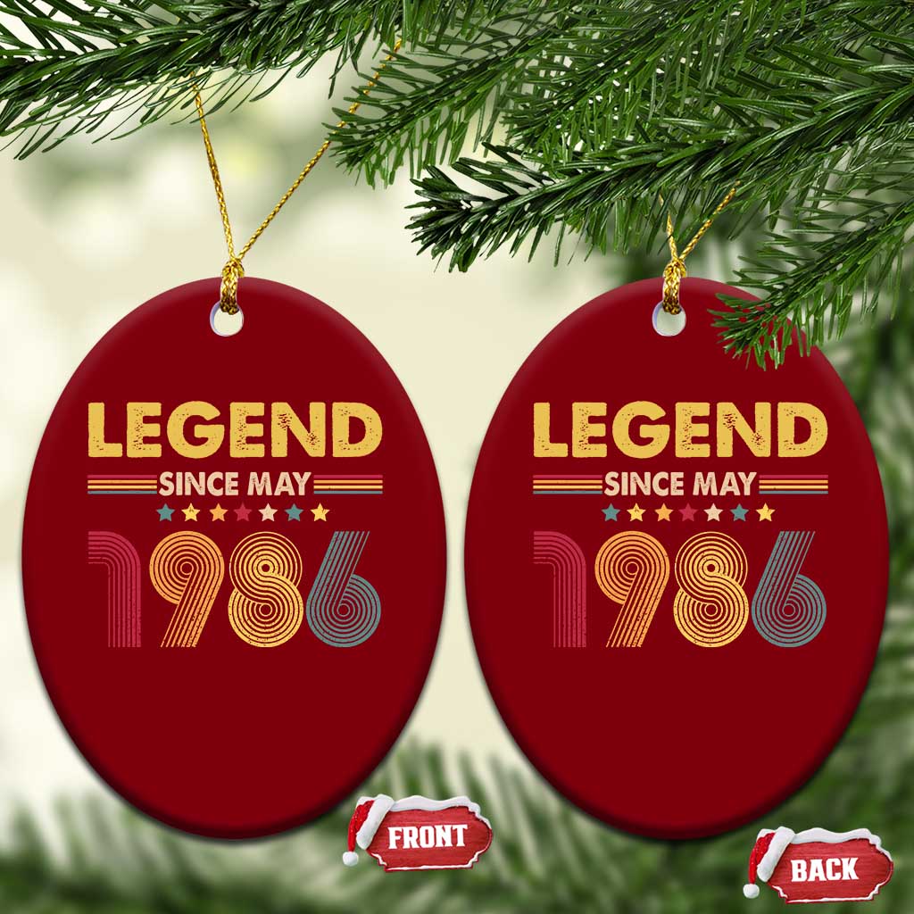 May 40th Birthday Ceramic Ornament Legends Since May 1986 Retro Bday