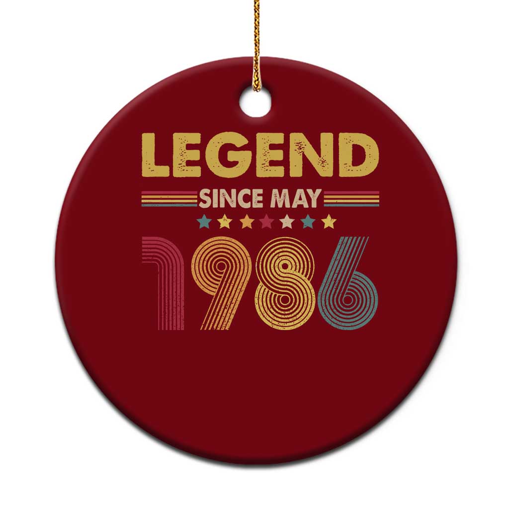 May 40th Birthday Ceramic Ornament Legends Since May 1986 Retro Bday