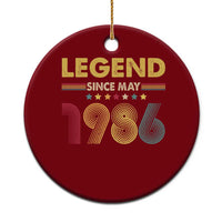 May 40th Birthday Ceramic Ornament Legends Since May 1986 Retro Bday