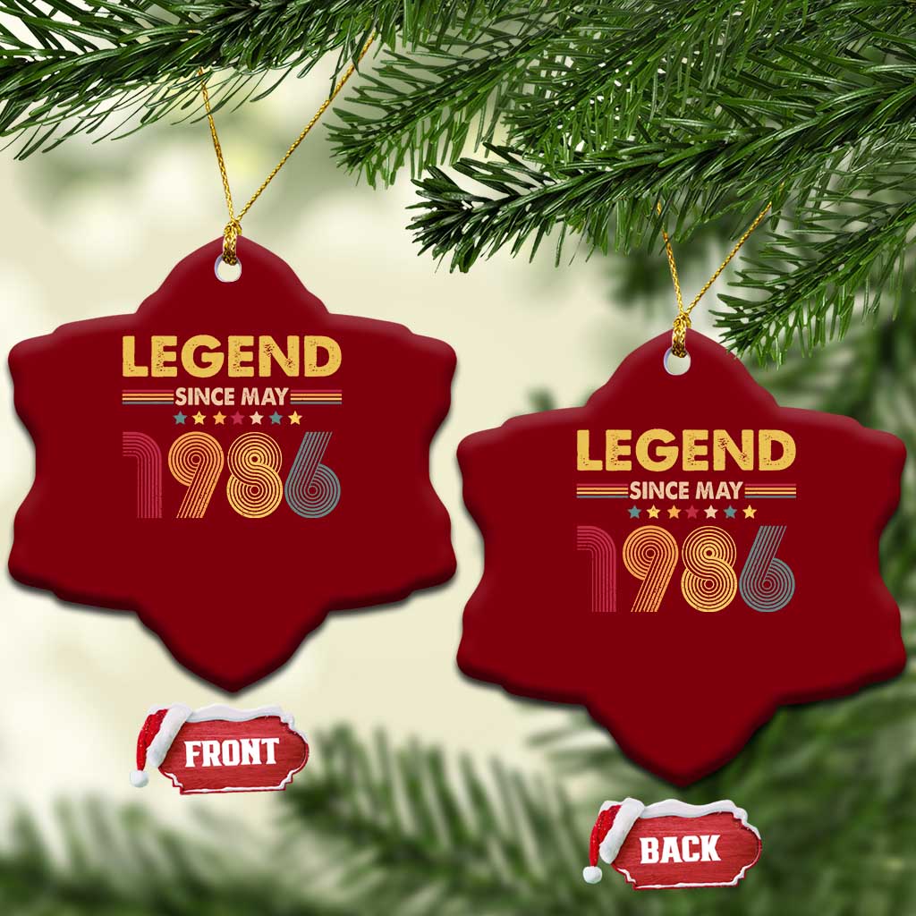 May 40th Birthday Ceramic Ornament Legends Since May 1986 Retro Bday