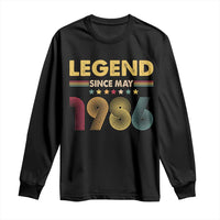 May 40th Birthday Long Sleeve Shirt Legends Since May 1986 Retro Bday
