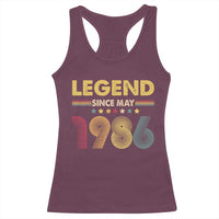 May 40th Birthday Racerback Tank Top Legends Since May 1986 Retro Bday