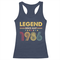 May 40th Birthday Racerback Tank Top Legends Since May 1986 Retro Bday