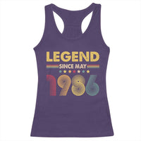 May 40th Birthday Racerback Tank Top Legends Since May 1986 Retro Bday