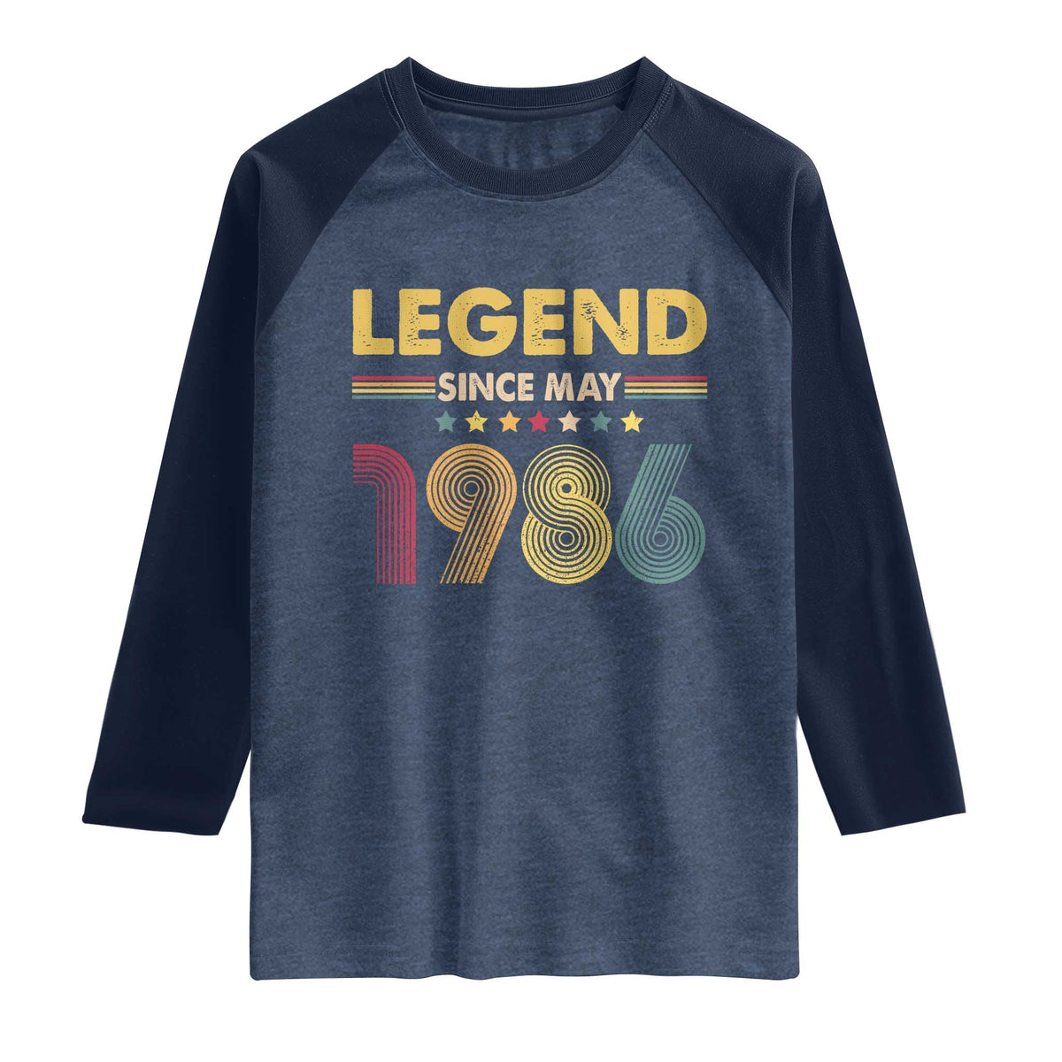 May 40th Birthday Raglan Shirt Legends Since May 1986 Retro Bday