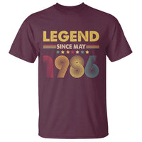 May 40th Birthday T Shirt Legends Since May 1986 Retro Bday