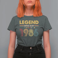 May 40th Birthday T Shirt For Women Legends Since May 1986 Retro Bday