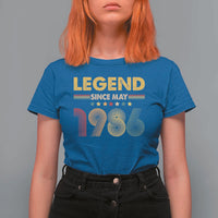 May 40th Birthday T Shirt For Women Legends Since May 1986 Retro Bday
