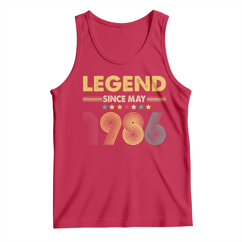 May 40th Birthday Tank Top Legends Since May 1986 Retro Bday
