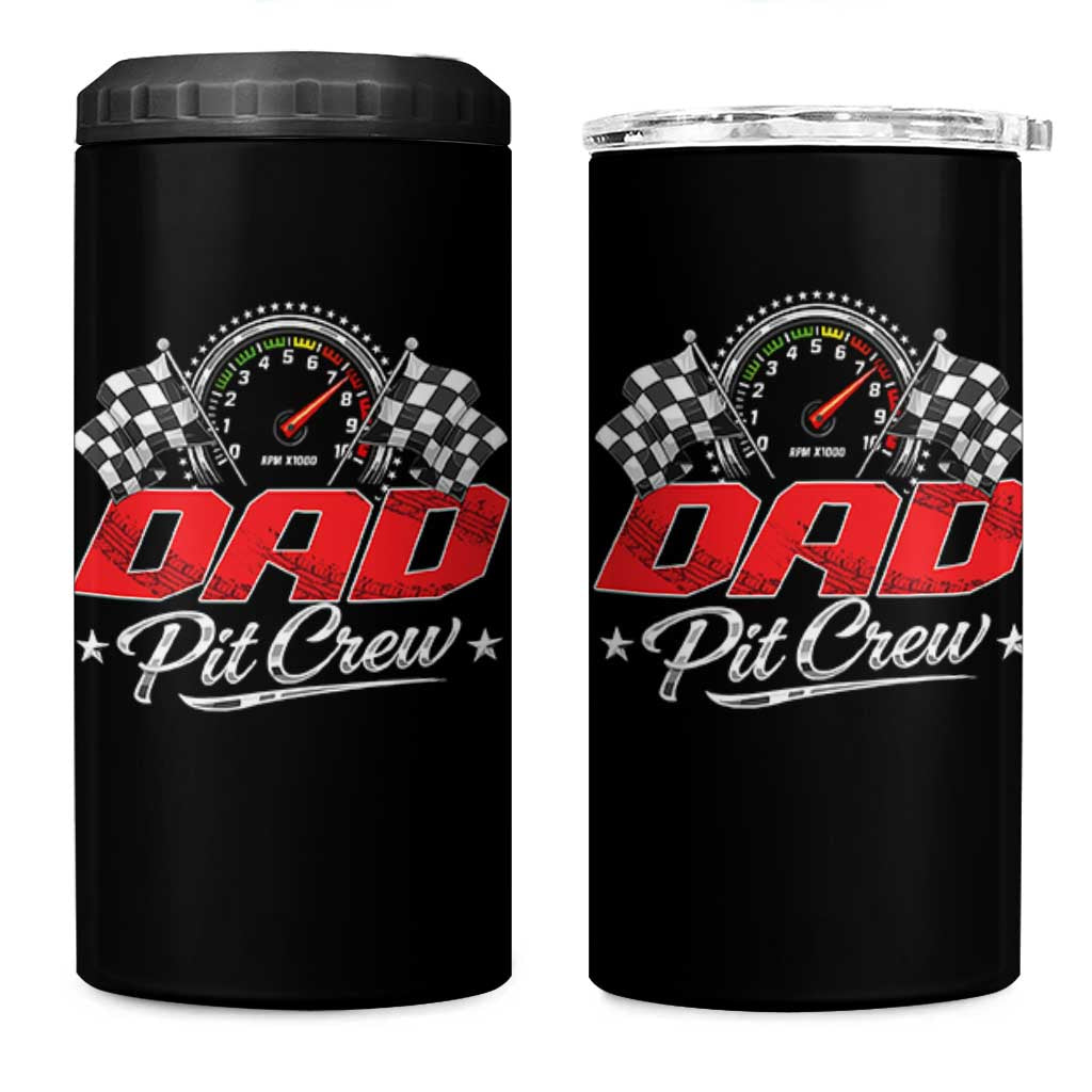 Dad Pit Crew 4 in 1 Can Cooler Tumbler Racing Family Matching Father's Day