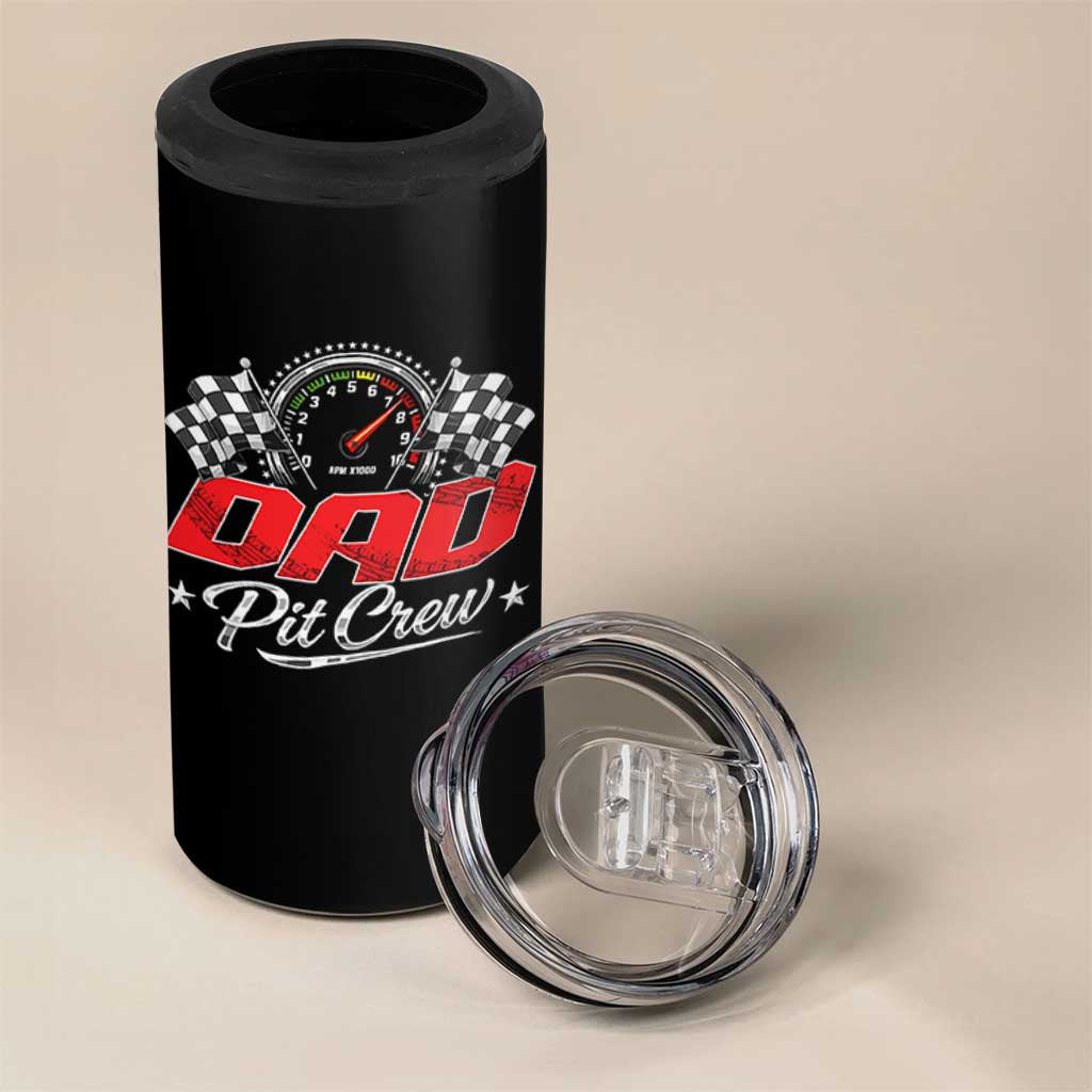 Dad Pit Crew 4 in 1 Can Cooler Tumbler Racing Family Matching Father's Day