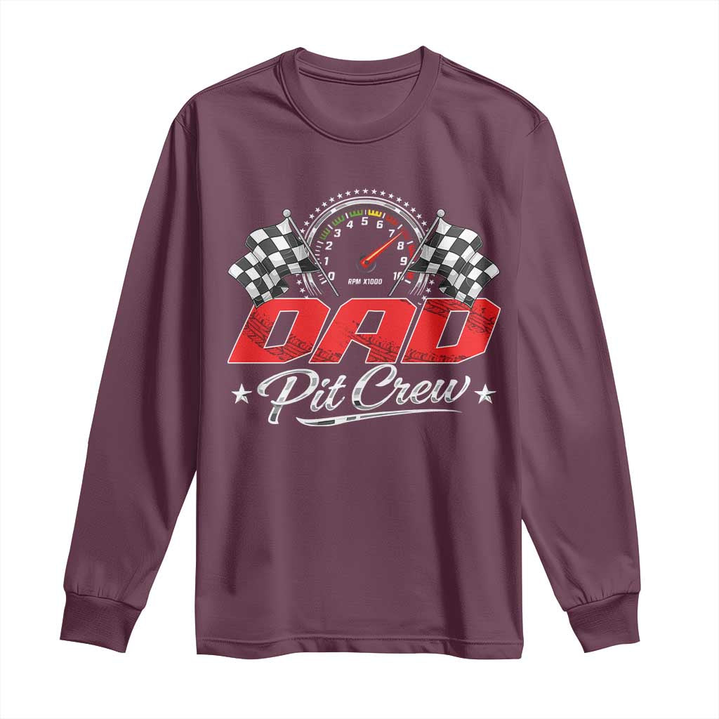 Dad Pit Crew Long Sleeve Shirt Racing Family Matching Father's Day