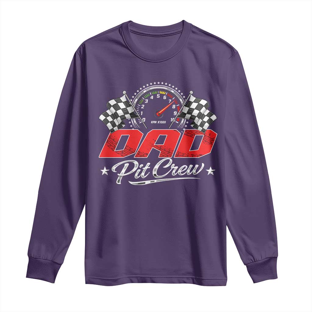 Dad Pit Crew Long Sleeve Shirt Racing Family Matching Father's Day