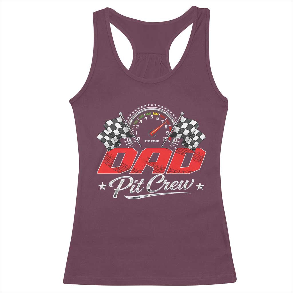 Dad Pit Crew Racerback Tank Top Racing Family Matching Father's Day