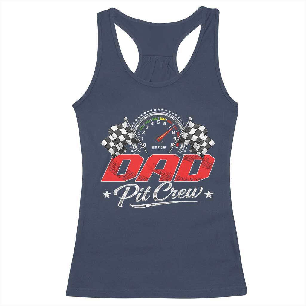 Dad Pit Crew Racerback Tank Top Racing Family Matching Father's Day