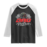 Dad Pit Crew Raglan Shirt Racing Family Matching Father's Day