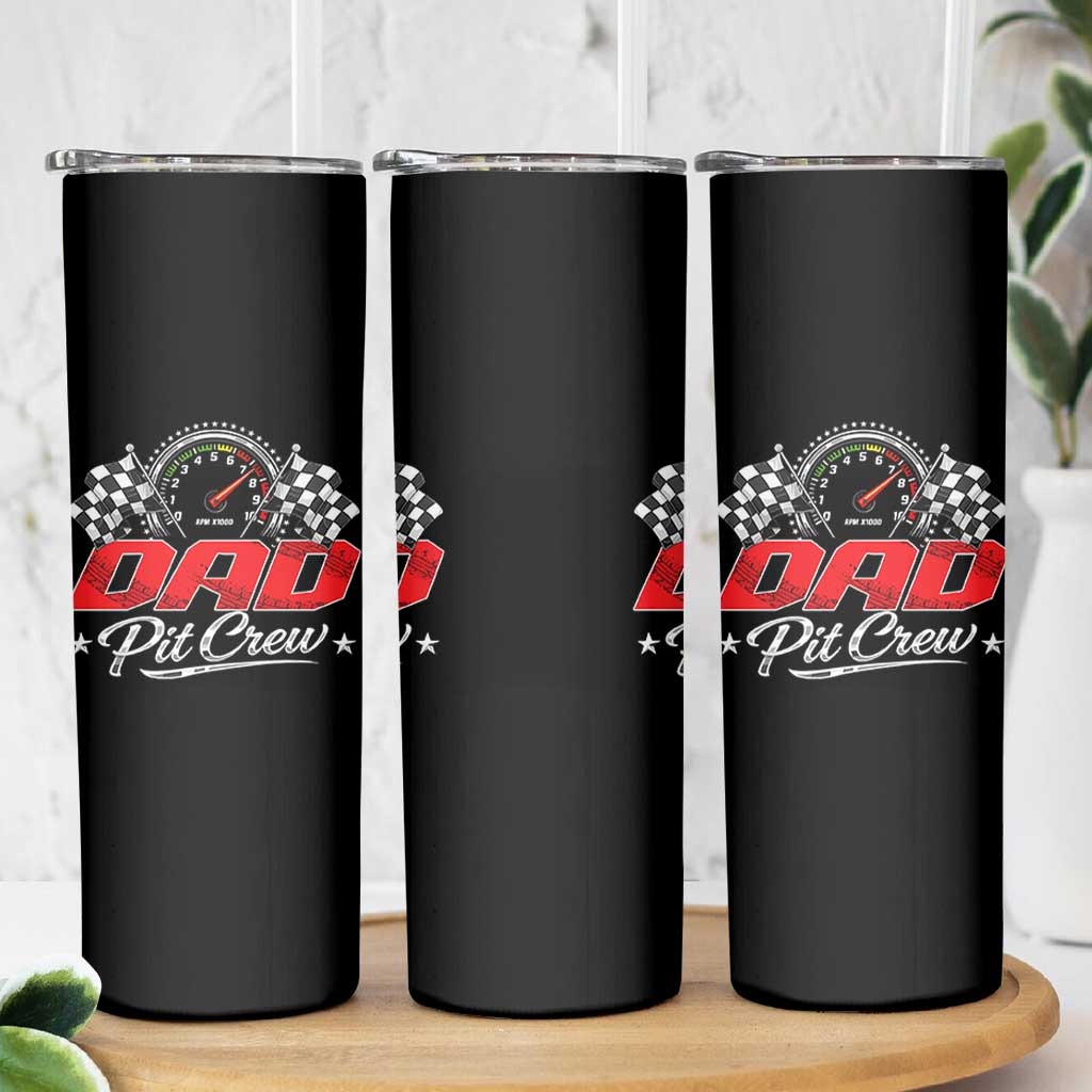 Dad Pit Crew Skinny Tumbler Racing Family Matching Father's Day