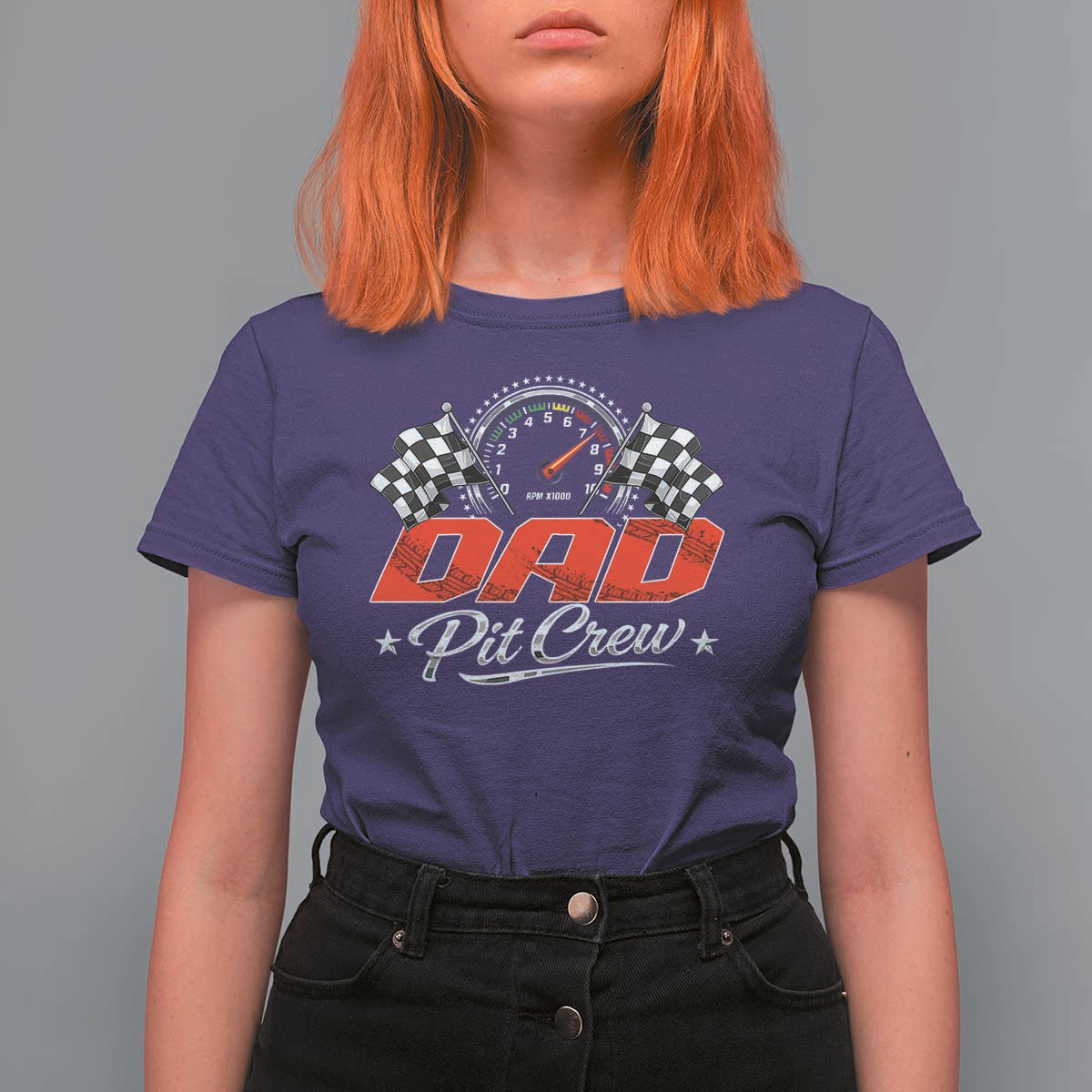 Dad Pit Crew T Shirt For Women Racing Family Matching Father's Day