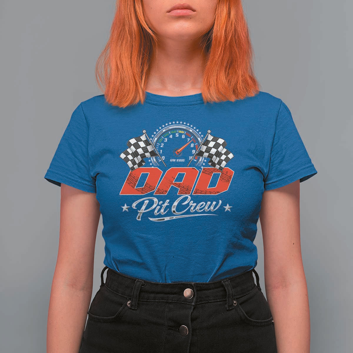 Dad Pit Crew T Shirt For Women Racing Family Matching Father's Day