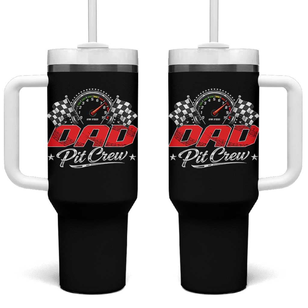 Dad Pit Crew Tumbler With Handle Racing Family Matching Father's Day