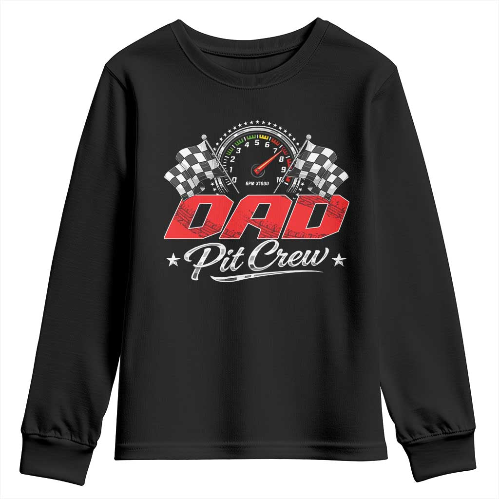 Dad Pit Crew Youth Sweatshirt Racing Family Matching Father's Day